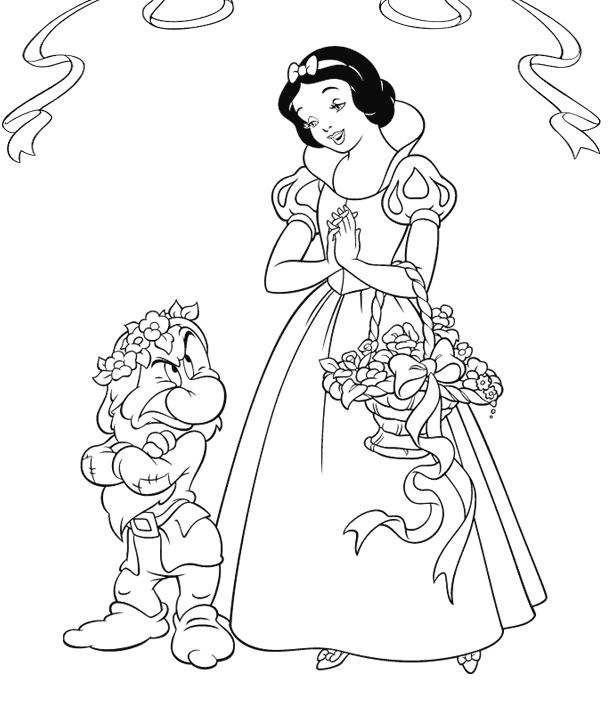 coloriage blanche neige et grincheux